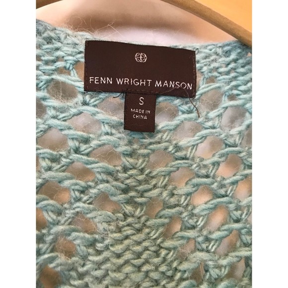 Fenn Wright Manson Green Open Mixed Knit Long Sleeve High-Low Tunic Sweater S - Picture 3 of 11